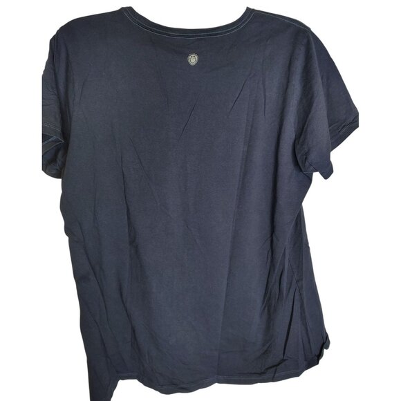 Life is Good Vintage XL Navy Blue T-Shirt, Pink Wine Glass Women's 100% Cotton - Picture 2 of 3